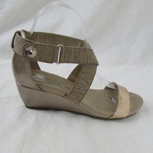 Anne Klein Sport Criss Cross Gold Wedge 6.5M